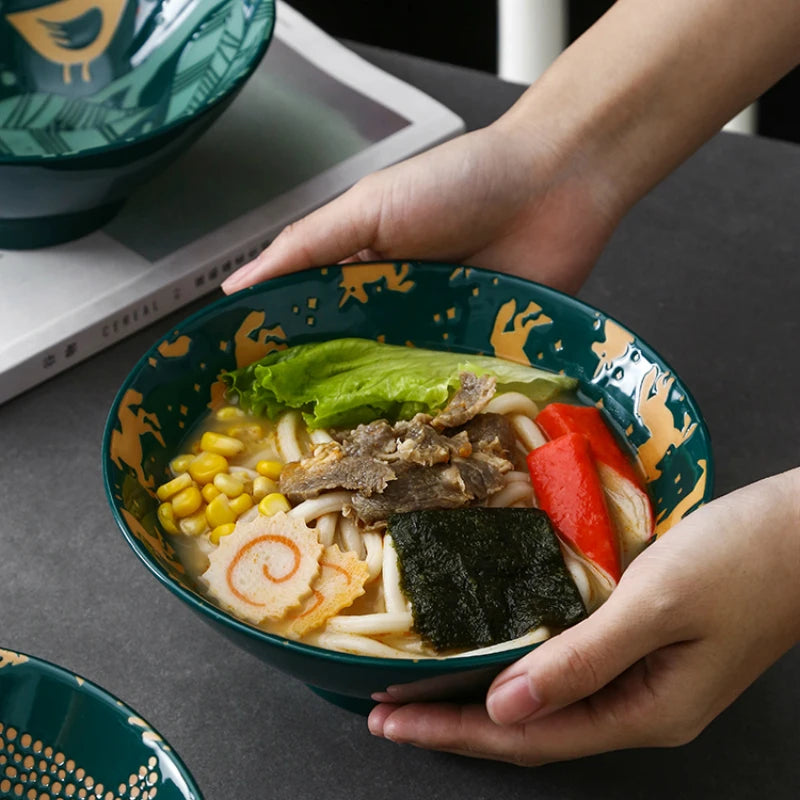 Bol ramen japonais ceramique motif floral 12l - vue 3 sur 7