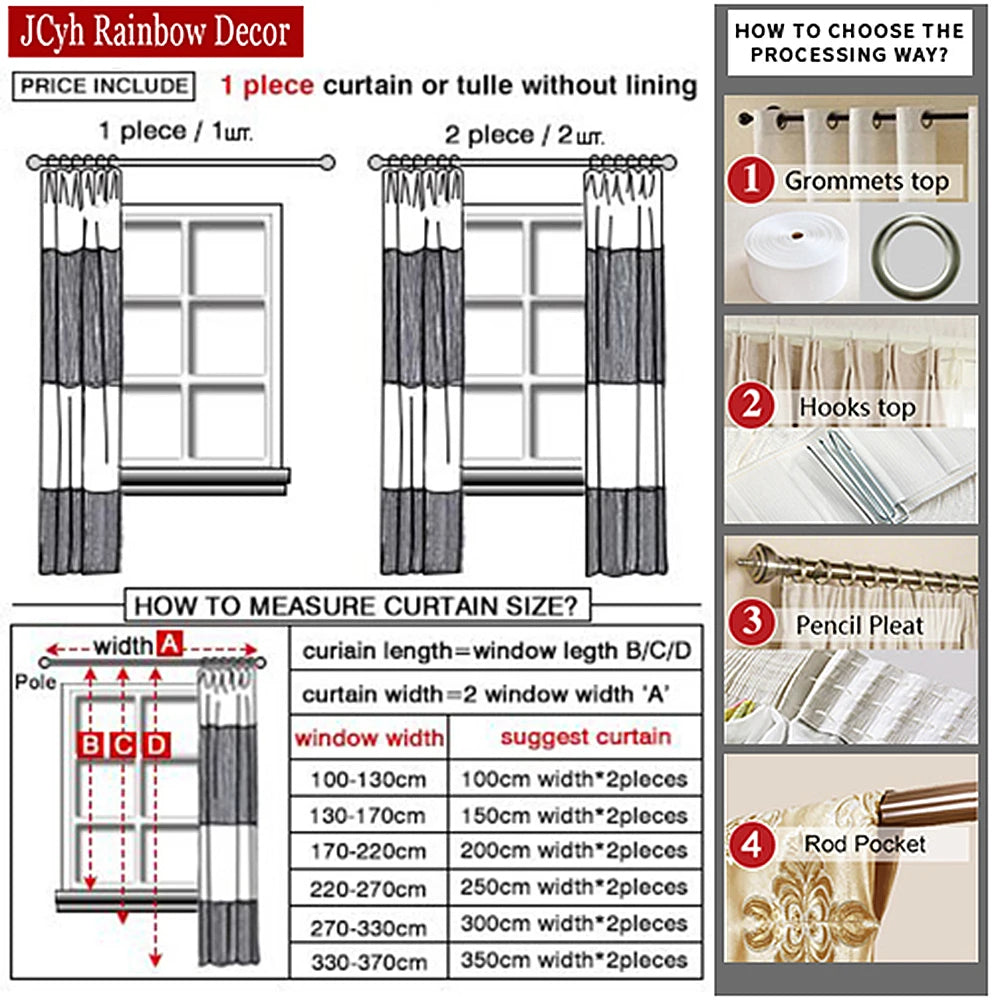 Voilage moderne transparent pour salon chambre fenêtre léger - vue 7 sur 7