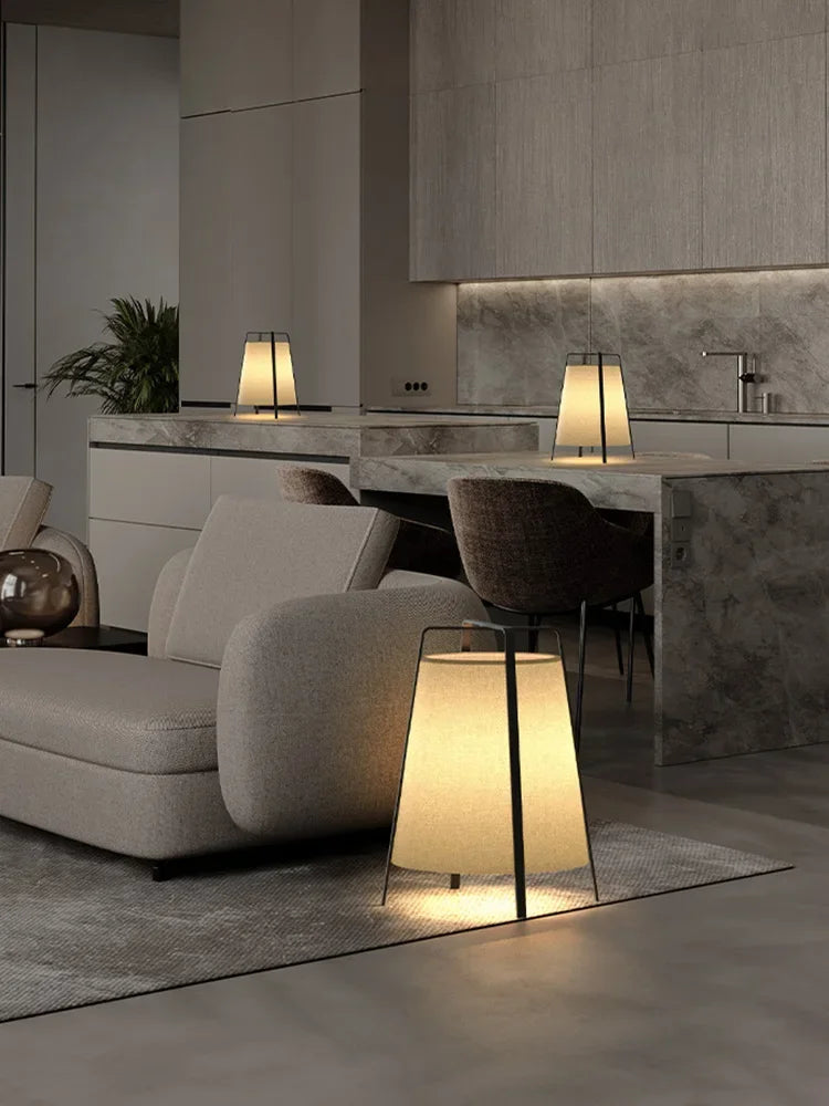 lampadaire japonais en tissu rétro pour décoration intérieure - vue 7 sur 8