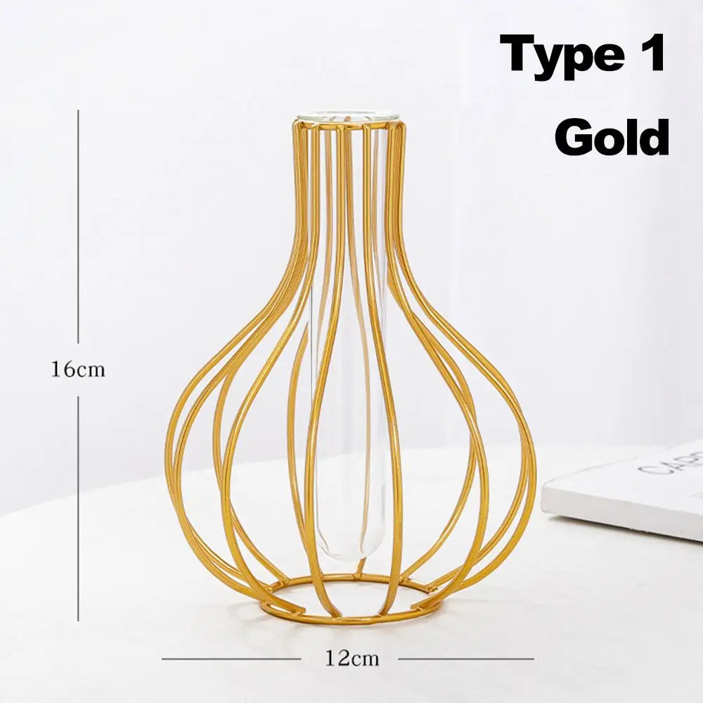 vase en fer rétro avec verre décoration nordique moderne - vue 12 sur 16