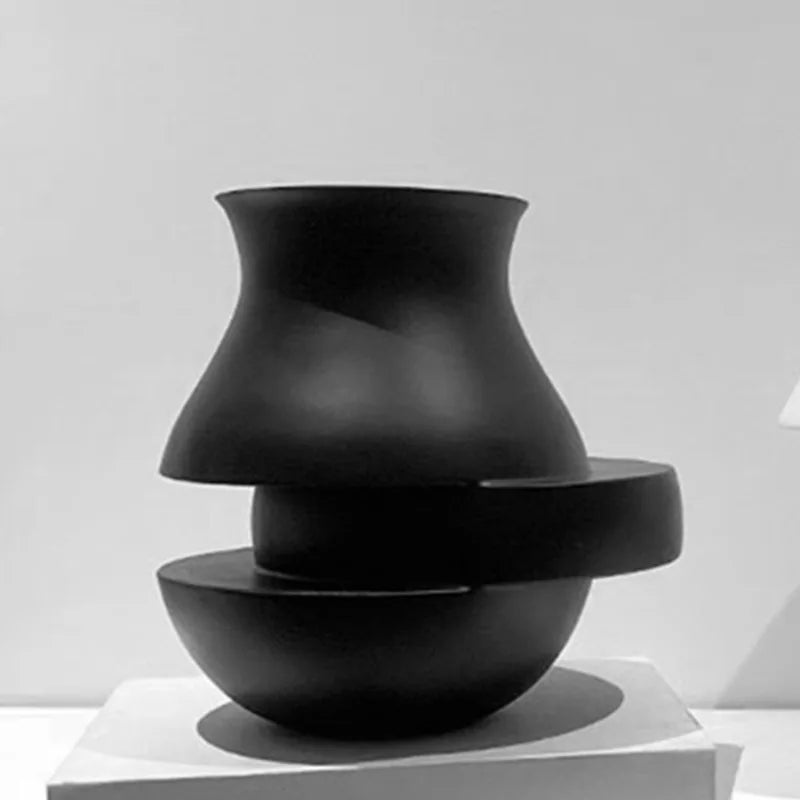 vase géométrique en résine pour décoration florale moderne - vue 4 sur 10