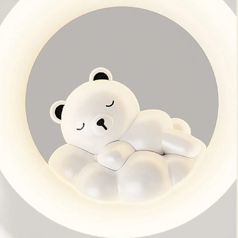 suspension étoile dessin animé pour enfant en résine avec ours et lapin - vue 6 sur 14
