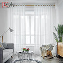 Voilage tulle moderne semi transparent pour salon chambre