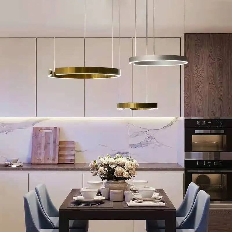 Anneau nordique suspension LED lampe réglable pour salle à manger salon Table centrale cuisine lustre décor à la maison lustres luminaire