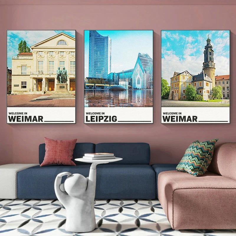 affiche de villes allemandes pour décoration murale
