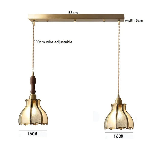 iwhd suspension moderne en cuivre verre led décorative - vue 11 sur 16