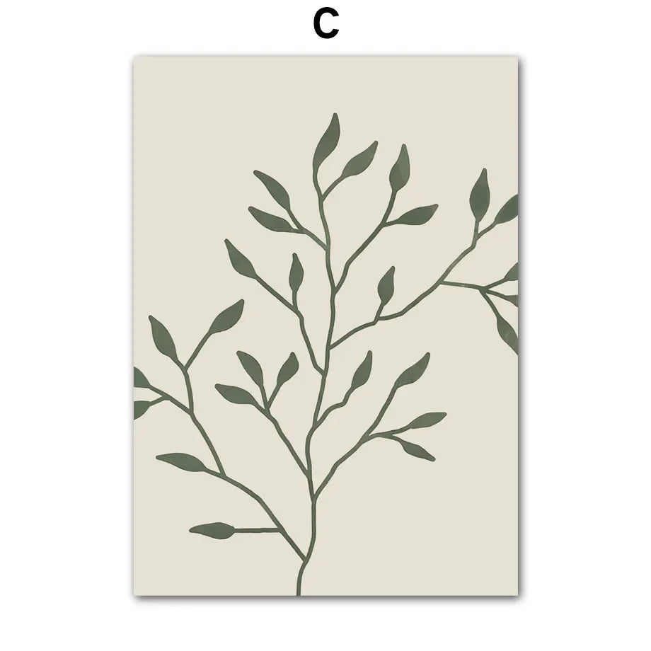 plante géométrique abstraite art mural boho pour décoration intérieure - vue 13 sur 15