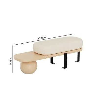 tabouret nordique en bois massif pour chaussures et repos - vue 11 sur 27