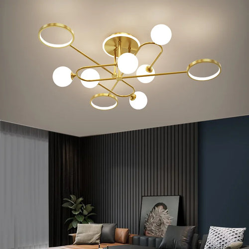 lustre led moderne en verre