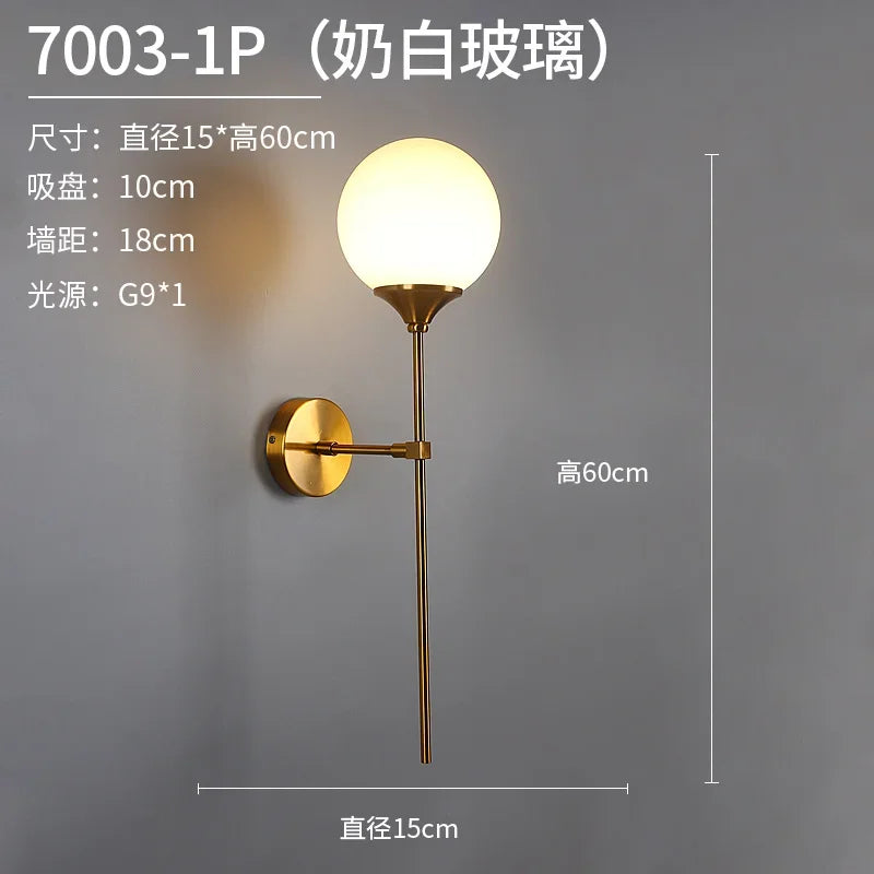 applique murale moderne à led en forme de boule décorative - vue 10 sur 11