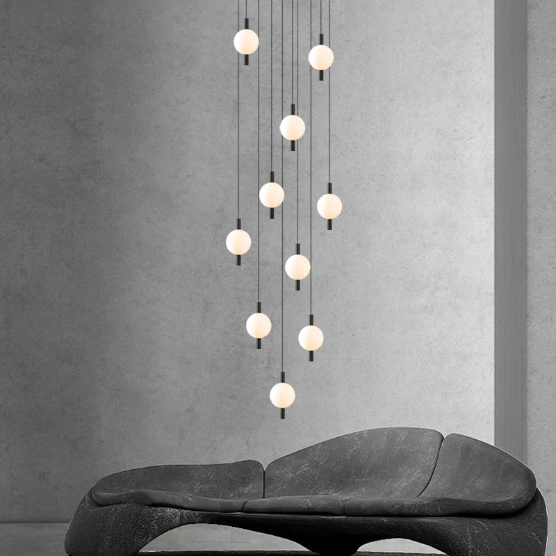 Lustre boule moderne décoration de la maison salon lumière minimaliste appartement cuisine concepteur suspendu escalier lustre