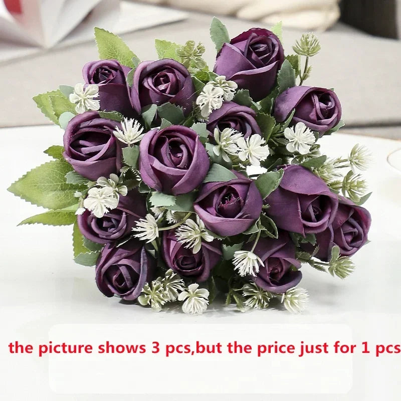 décoration florale en soie roses artificielles pour intérieur et extérieur - vue 10 sur 14