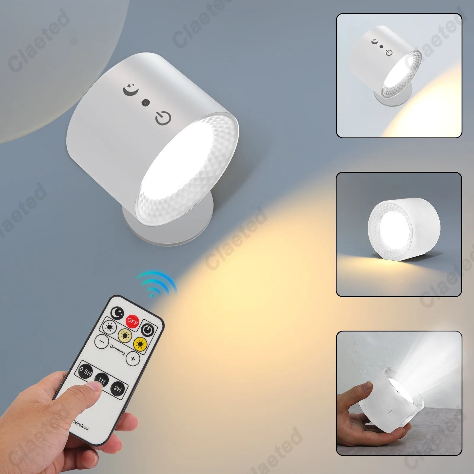 Tactile et télécommande intérieure sans fil Applique murale rechargeable alimenté par batterie LED appliques murales sans fil avec chargement USB - vue 9 sur 10