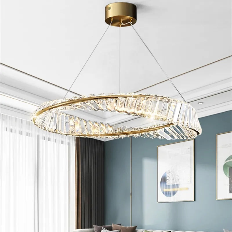 lustre de luxe en cristal pour un éclairage raffiné - vue 5 sur 9