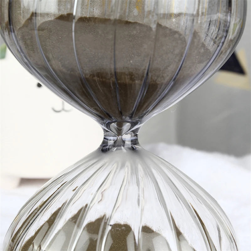 sablier à rayures hémisphériques 45 minutes décoration artisanale en verre - vue 7 sur 7