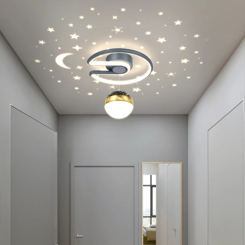 Noir gris 28W LED plafonnier pour couloir boule de verre nuances Foyer allée éclairage intérieur Luminaire Lustre effet étoile livraison directe