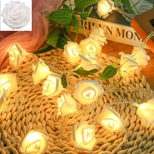 guirlande lumineuse roses en mousse pour mariage et saint valentin - vue 11 sur 11