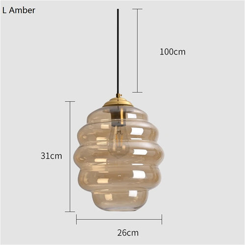 suspension en verre teinté design moderne pour éclairage intérieur - vue 10 sur 15