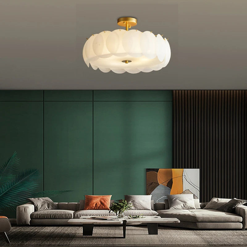 plafonnier en verre dépoli lampara pour décoration éclairage - vue 4 sur 9