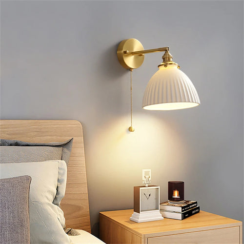 applique murale led en céramique décoration nordique réglable - vue 4 sur 15