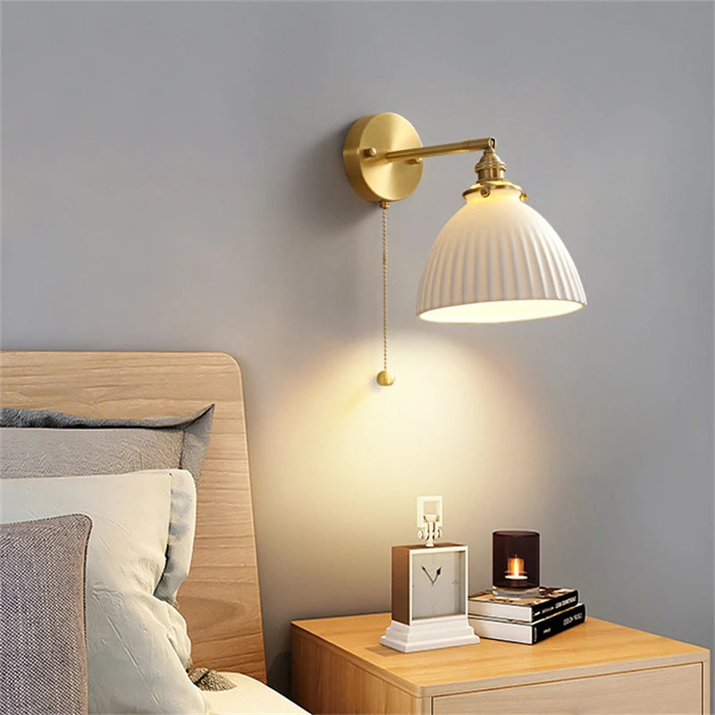 applique murale led en céramique décoration nordique réglable - vue 3 sur 15