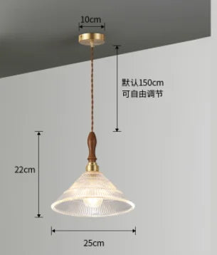 lustre rétro en cuivre avec verre pour décoration intérieure - vue 5 sur 9