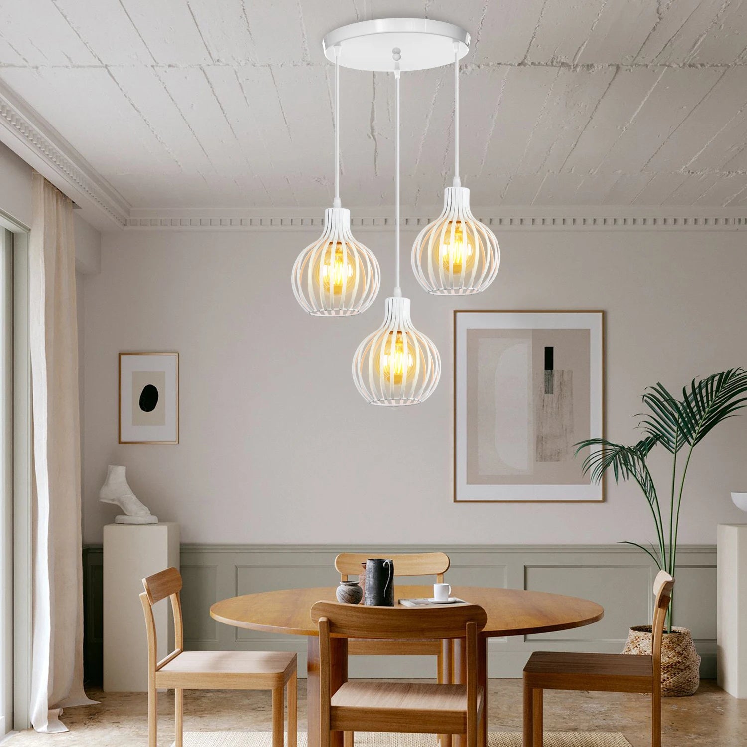 plaque de plafond ronde à 3 trous pour luminaires diy - vue 5 sur 11