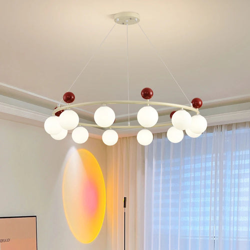 lustre en verre et métal style moderne pour éclairage dynamique - vue 2 sur 15