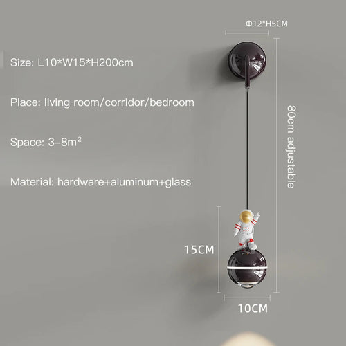 lustre moderne led design astronaute petites suspension - vue 14 sur 18