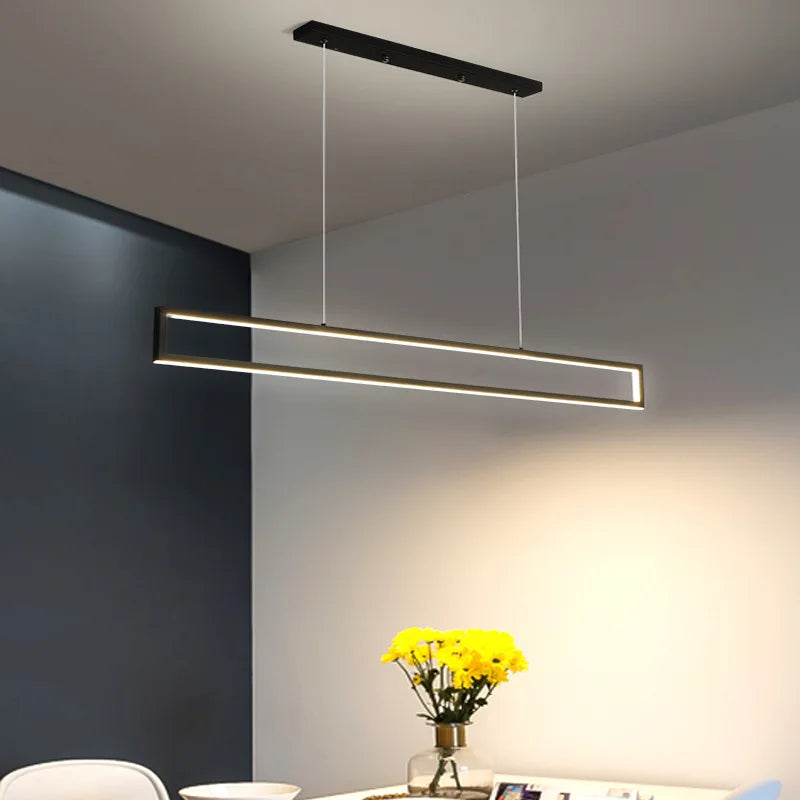 Modern LED black dimming living room light used for hanging decoration of restaurant, coffee shop, bar lighting fixtures