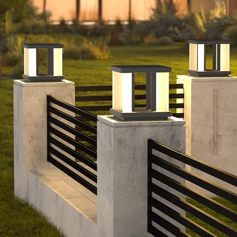 lampe de jardin solaire carrée pour extérieur décoratif - vue 6 sur 8