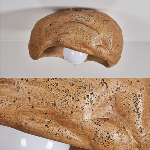 plafonnier en résine wabi-sabi style japonais lumineux et silencieux - vue 5 sur 17
