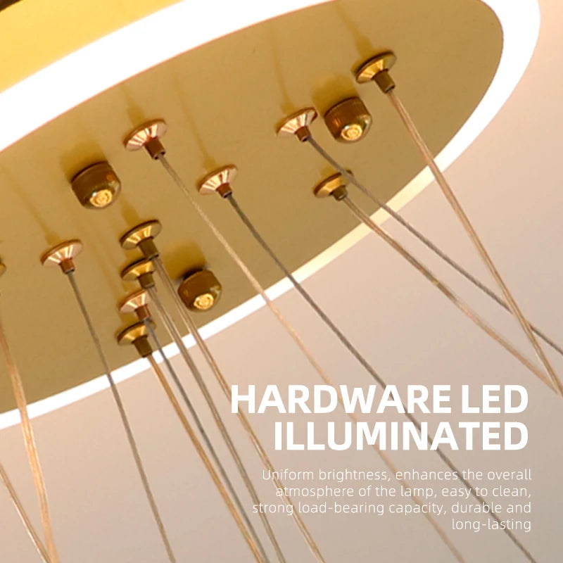 lustre moderne en cristal avec éclairage à led - vue 4 sur 15