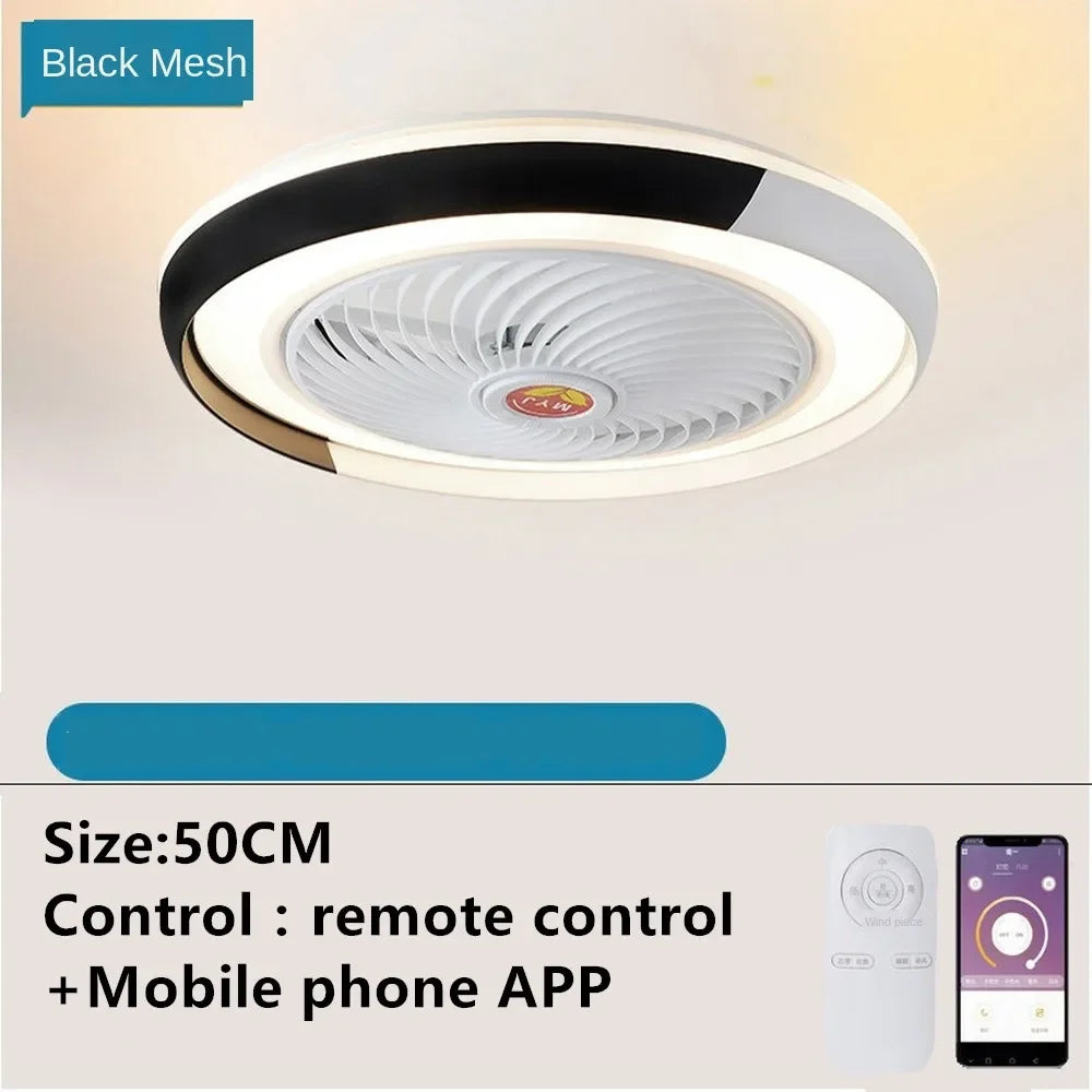 ventilateur de plafond intelligent bluetooth avec lumière télécommande - vue 14 sur 16