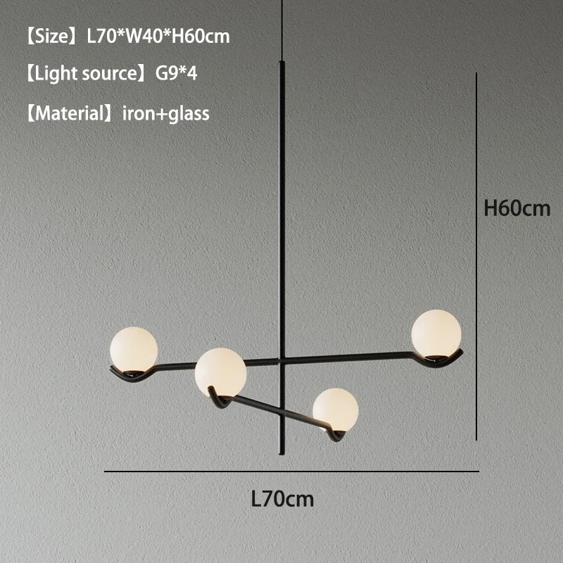 lustre minimaliste boule de verre Luces à LED pour chambre salon salle à manger maison lumière