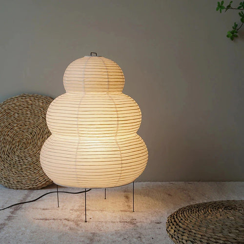 lampe de Table Style japonais papier de riz trépied lampe de bureau décor à la maison lumières créatives salon étude chambre lampe E27 lumières pour la maison