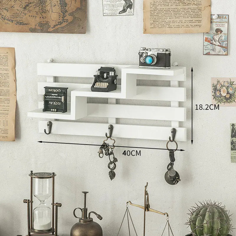 Porte clés Mural en Bois avec 5 Crochets,Accroche Clef Mural avec Étagère pour Courrier,Clés, Lettres,Journaux,Bureau - Maison Porte clés Mural en Bois avec 5 Crochets,Accroche Clef Mural avec Étagère pour Courrier,Clés, Lettres,Journaux,Bureau - Maison