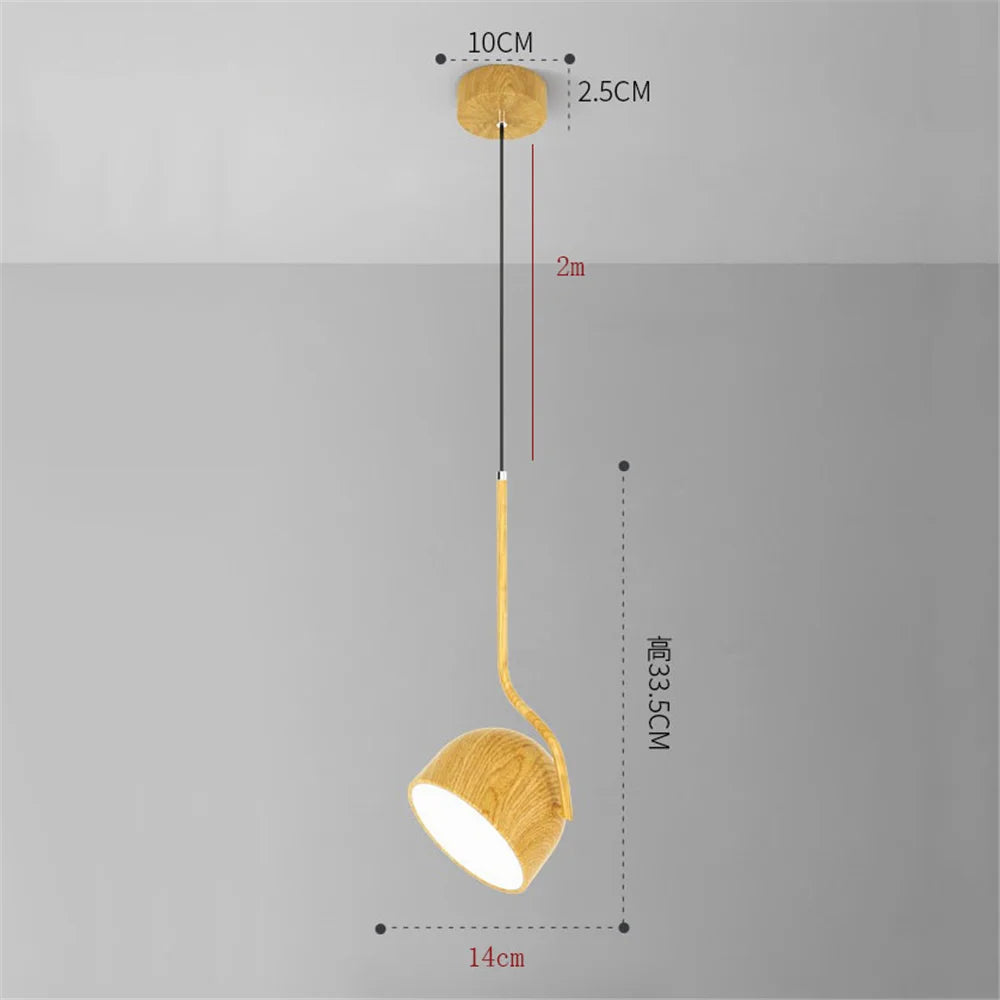 suspension à led en bois style nordique angle réglable minimaliste