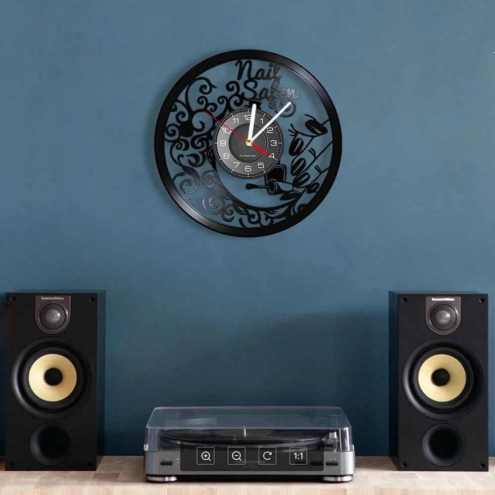 horloge murale vinyle pour salon de manucure et beauté - vue 5 sur 31