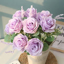 bouquet de roses artificielles en soie pour décoration et mariage