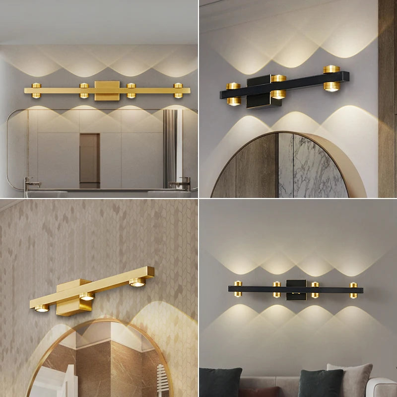 Applique murale moderne miroir LED dorée - vue 3 sur 16