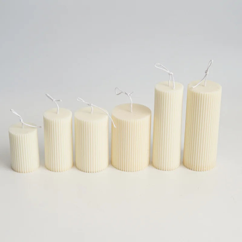 moule cylindrique à rayures pour fabrication de bougies en acrylique