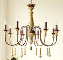 lustre industriel en résine antique avec bougeoirs à led