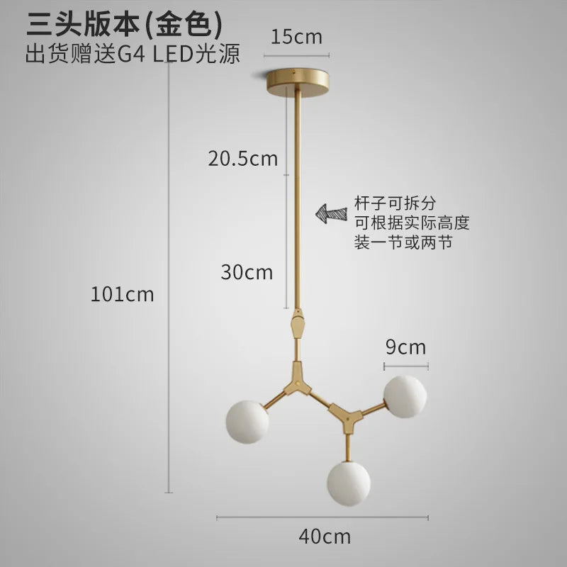 lustre moderne nordique pour décoration intérieure élégante - vue 13 sur 18