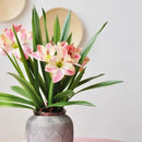feuilles de clivia artificielles en caoutchouc souple pour décoration intérieure
