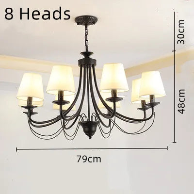 lustre en fer forgé noir et blanc design intérieur moderne - vue 22 sur 23