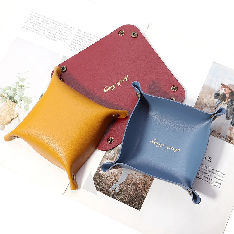 boîte de rangement en cuir pliable pour bijoux et accessoires - vue 11 sur 14