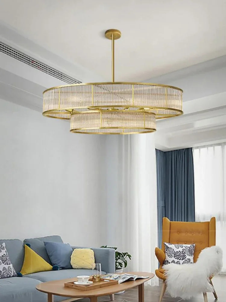 lustre en cristal rétro circulaire design pour décoration intérieure - vue 3 sur 15