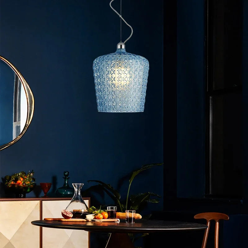 lustre italien moderne creux décoratif avec lumières led acryliques - vue 4 sur 16