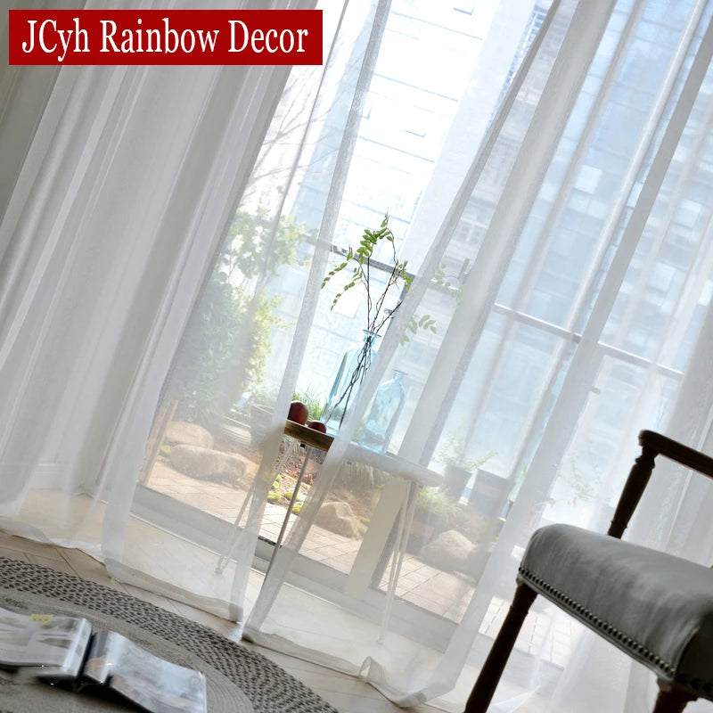 Voilage moderne transparent pour salon chambre fenêtre léger - vue 3 sur 7